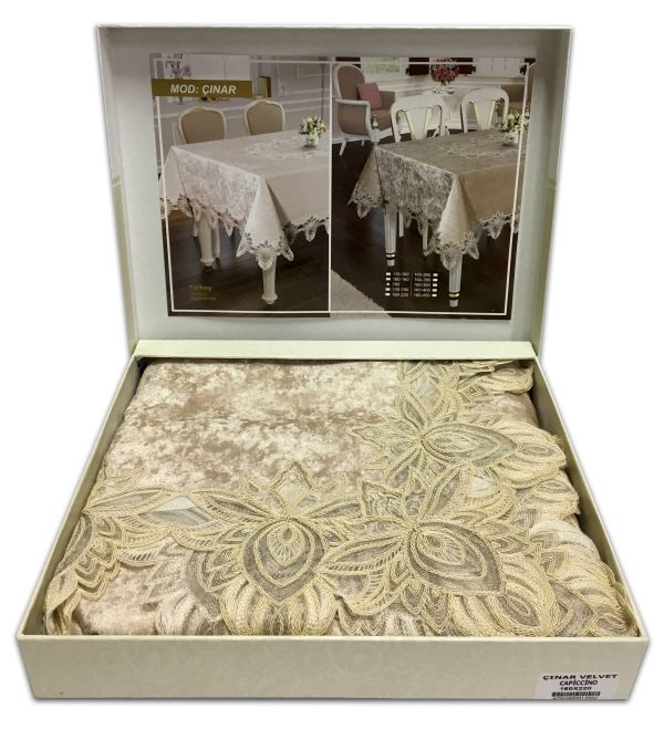 Скатертина Велюр Acme Tekstil 160x220 Cinar Capiccino