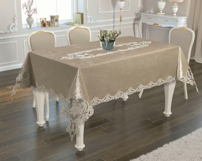 Скатертина Велюр Acme Tekstil 160x300 Odin Capiccino