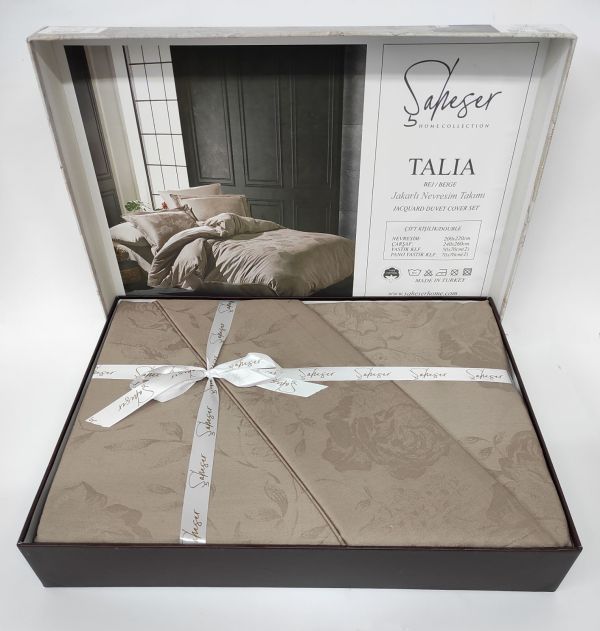 Постільна білизна Saheser Jacquard Vip Satin 200X220 Talia Bej/Beige