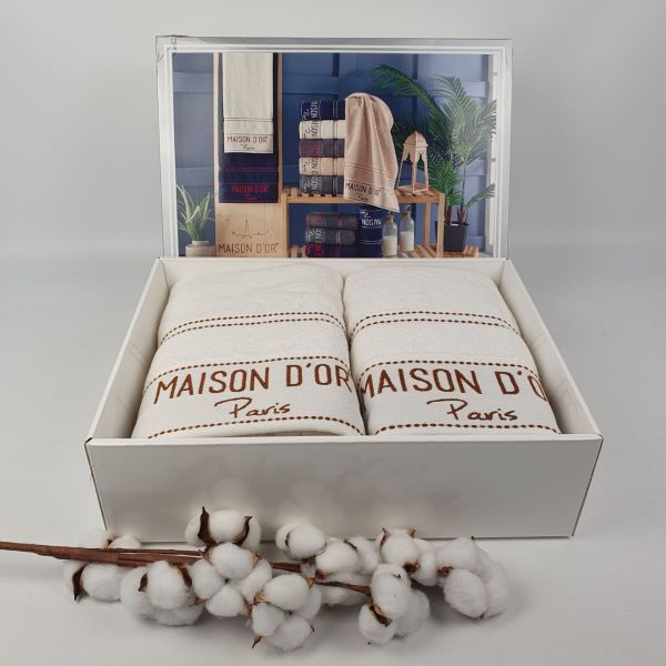 Рушники Maison D'or 2шт Ecru-Brown