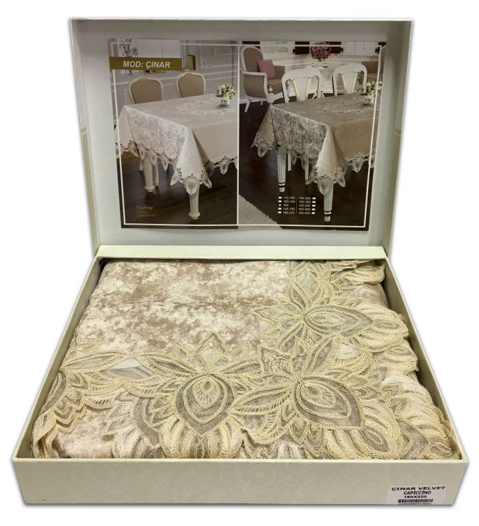 Скатертина Велюр Acme Tekstil 110x160 Cinar Cappicino