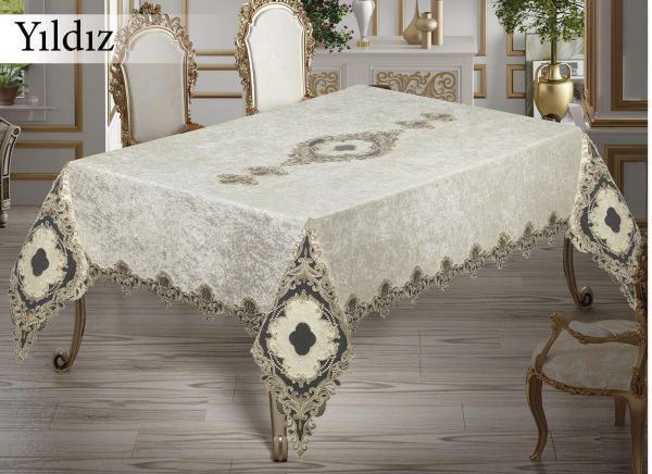 Скатертина Велюр Maison Royale 160x260 Yildiz Cream
