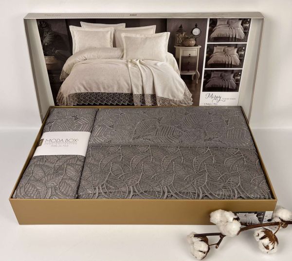 Покривало Moda Box 240х260 з наволочками Miray Anthracite