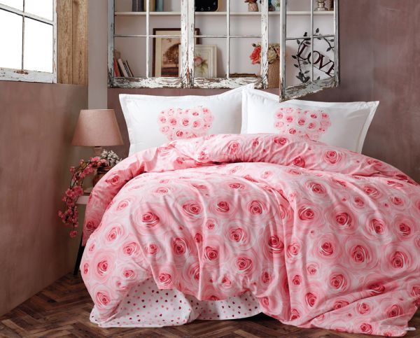 Постільна білизна CLASY ранфорс 160x220 см ROMANS V1 PEMBE