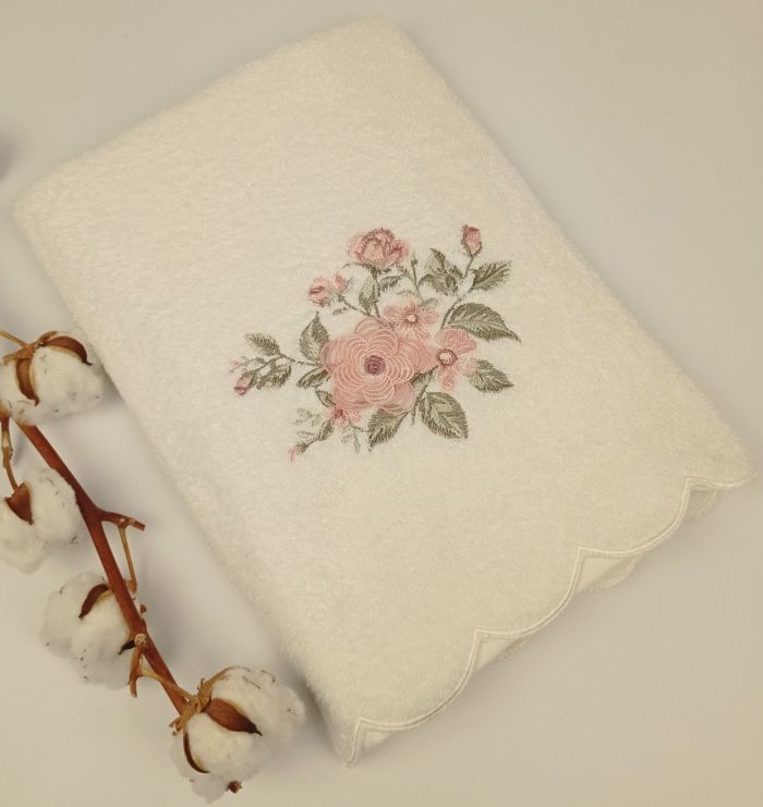 Рушник Saheser 70х140 Pink Flowers Krem