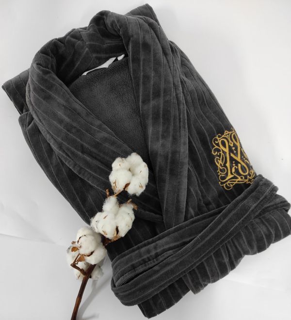 Халат чоловічий Maison D'or Alberto Grey S - Уцінений товар