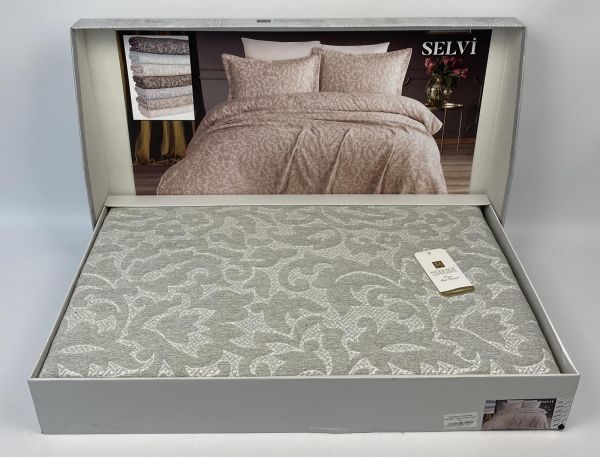 Покривало Moda Box 240х260 з наволочками Selvi Gri