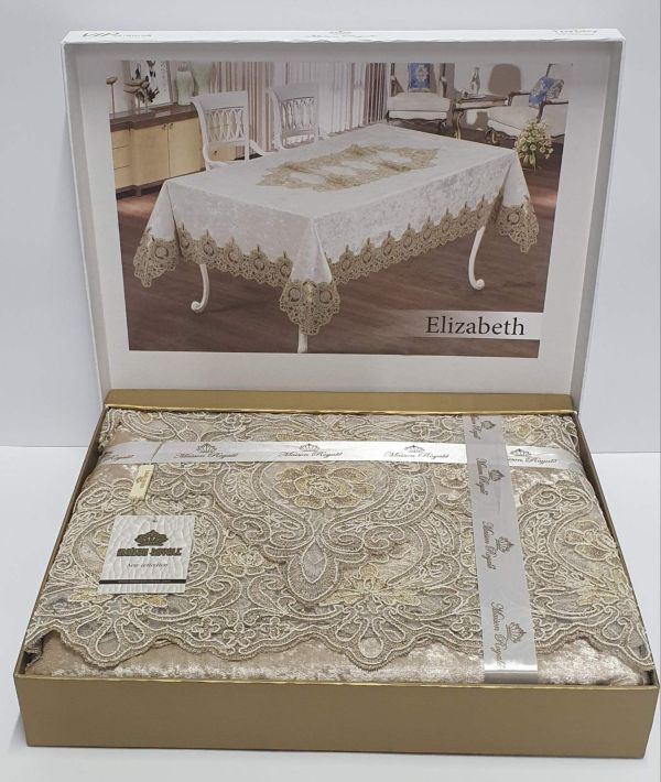 Скатертина Велюр Maison Royale 160x220 Elizabeth Cappucino