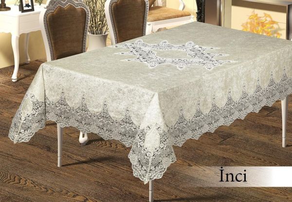 Скатертина Велюр в PVC Maison Royale 160x220 Inci Cream