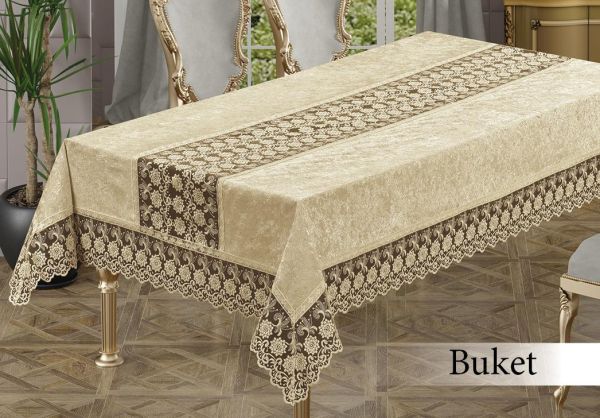 Скатертина Велюр Maison Royale 160x300 Buket Cappucino