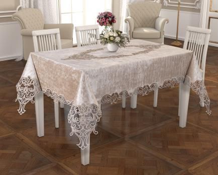 Скатертина Велюр Acme Tekstil 160x300 Rose Cappucino PVS