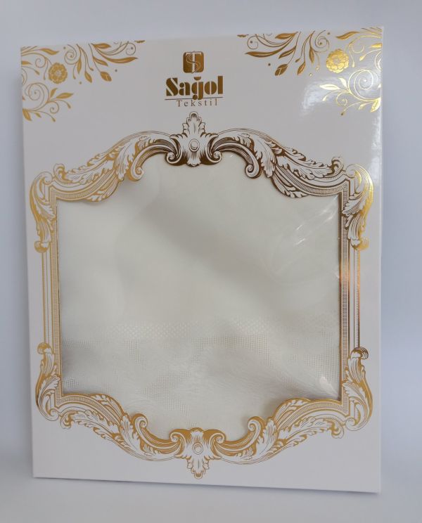 Скатертина Sagol тефлон 160x400 ovale St-060 Cream в коробці *