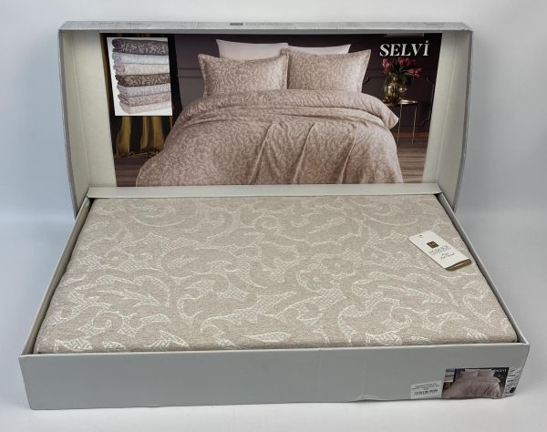 Покривало Moda Box 240х260 з наволочками Selvi Krem