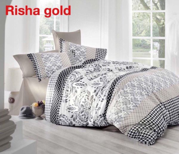Постільна білизна Altinbasak сатин 200x220 Risha gold