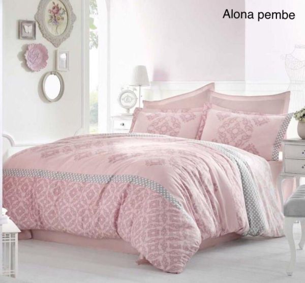 Постільна білизна Altinbasak сатин 200x220 Alona pembe