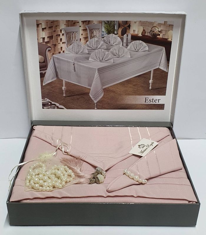 Скатертина Set Maison Royale 160x300+12 psc Ester Powder