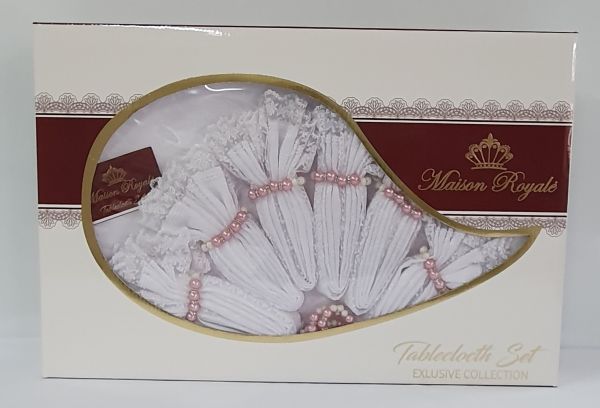 Скатертина KDK Set Maison Royale 160x350+12 psc White