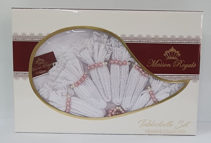 Скатертина KDK Set Maison Royale 160x300+12 psc White