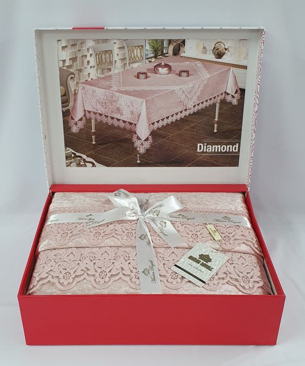 Скатертина Set Велюр Maison Royale 160x220+100x100 Diamond Powder