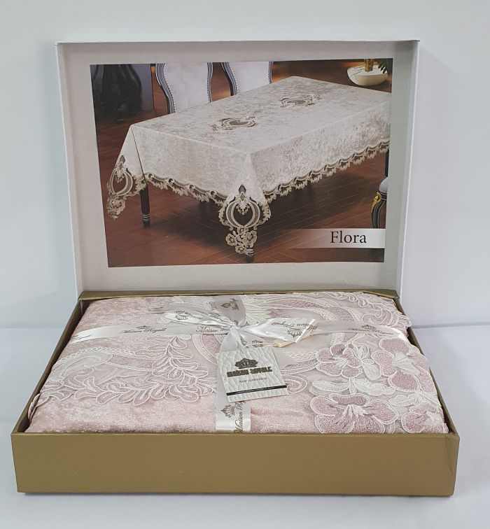 Скатертина Велюр Maison Royale 160x220 Flora Powder