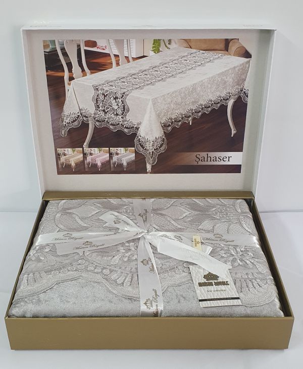 Скатертина Велюр Maison Royale 160x220 Sahaser Grey