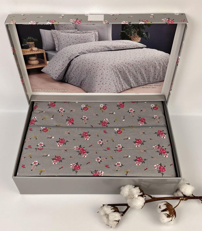 Постільна білизна Maison D'or ранфорс Rosalinda 200х220 Grey