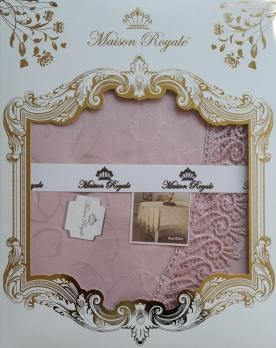 Скатертина мереживо Maison Royale 160x220 Овал KDK Powder