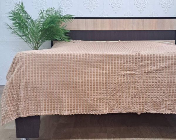 Покривало велюр без упаковки 220х240 Cappuccino (1662)