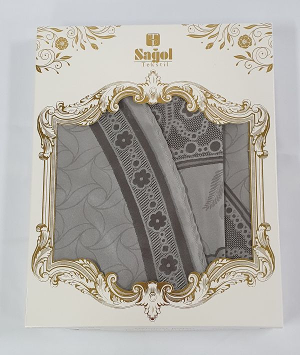Скатертина Sagol тефлон 160x350 ovale St-052 Grey в коробці *
