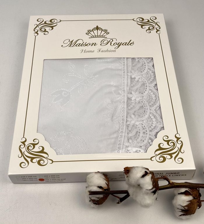 Скатертина Maison Royale 160x220 Овал KDK-2 White