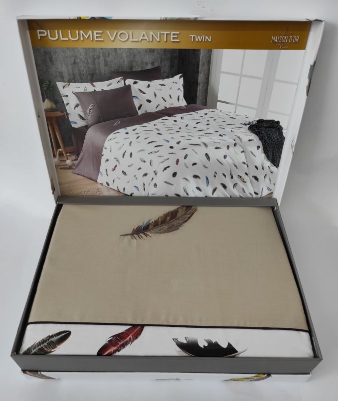 Постільна білизна Maison D'or сатин сімейна Pulume Volante Beige