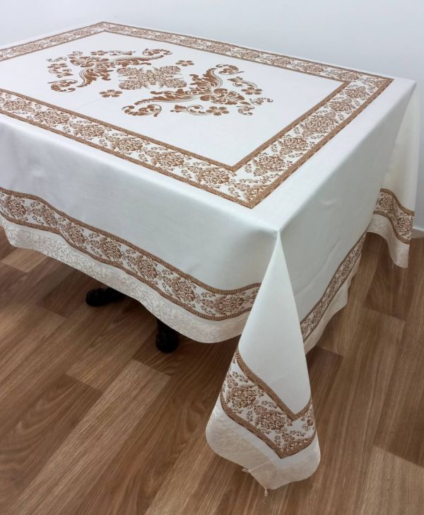 Скатертина Maison Royale льон 160x300 Jumbo Cream-Cappucino