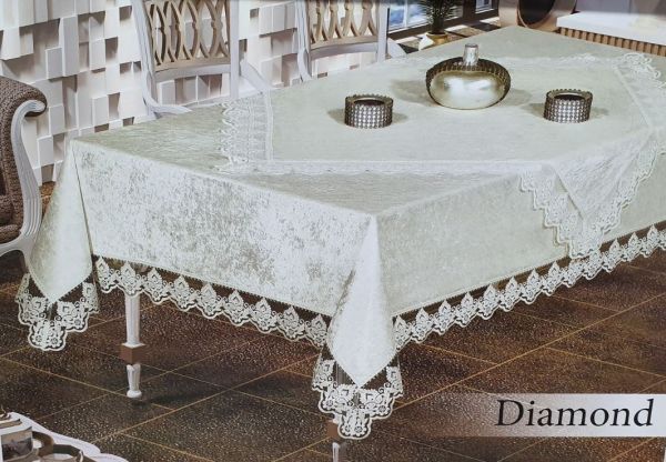 Скатертина Set Велюр Maison Royale 160x350+100x100 Diamond Cream