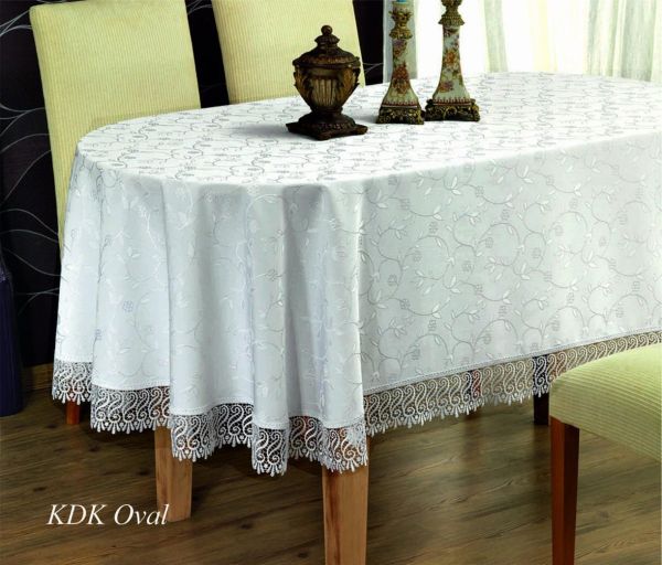 Скатертина мереживо Maison Royale 160x350 Овал KDK White