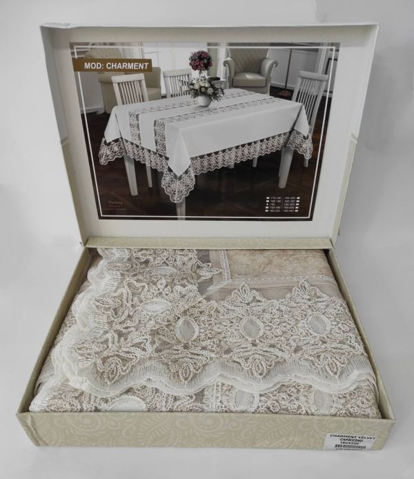 Скатертина Велюр Acme Tekstil 110x160 Charment Cappicino