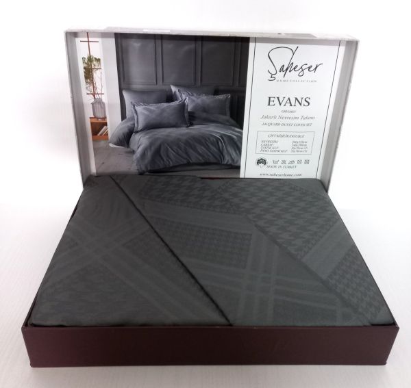 Постільна білизна Saheser Jacquard Vip Satin 200X220 Evans Gri