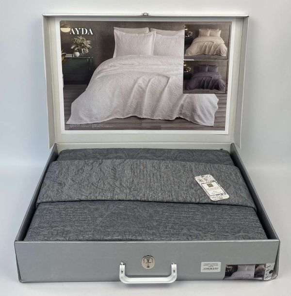Покривало Moda Box 240х260 з наволочками Ayda Gri