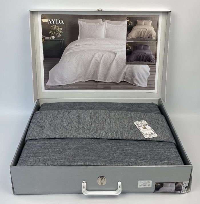 Покривало Moda Box 240х260 з наволочками Ayda Gri