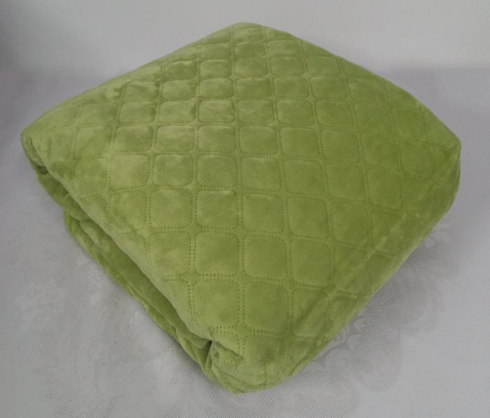 Покривало  ТЕП "ВЕЛЮР" 210*150см  Light Green Ромб круглий