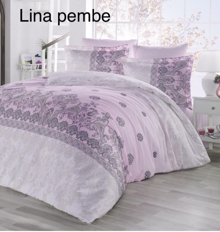 Постільна білизна Altinbasak сатин 200x220 Lina pembe