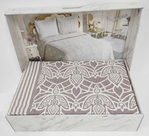 Покривало My Bed Жакард 240x260 з наволочками Linea Powder