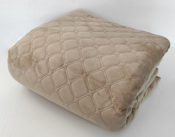 Покривало  ТЕП "ВЕЛЮР" 240*220см  Gold Beige Ромб круглий