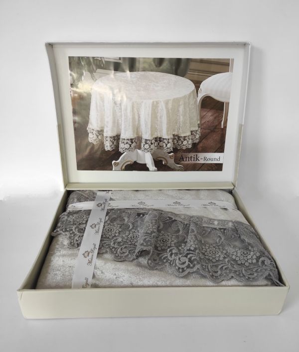 Скатертина Велюр Maison Royale 160 круг Antik Grey