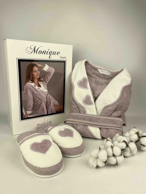 Халат жіночий Maison D'or Monique Hearts Dark Lilac M