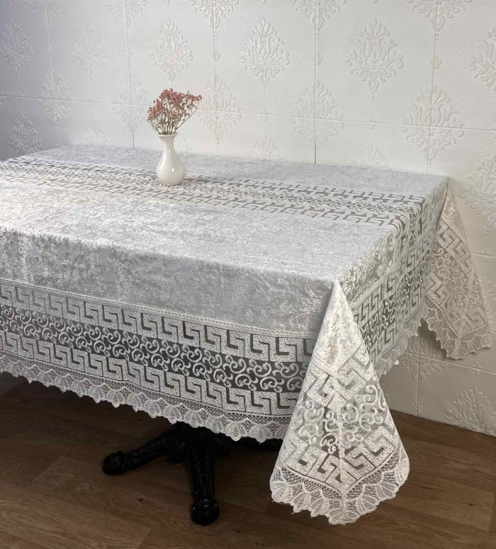 Скатертина Велюр Acme Tekstil 160x220 Vefa Krem